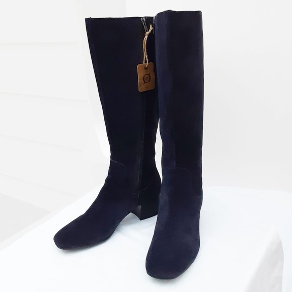 BORN Avala Knee High Blue Suede Boots - Size 10 - Picture 4 of 12